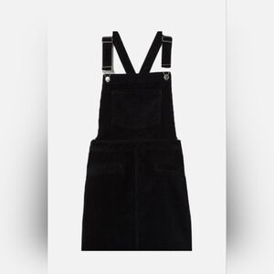 H&M Black Corduroy Overall Dress